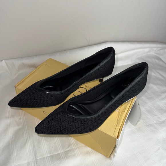 Cosy Island Black LuxeFlex Pointed Toe Heeled Pumps Pointed Toe Kitten Size 8 - Picture 3 of 11